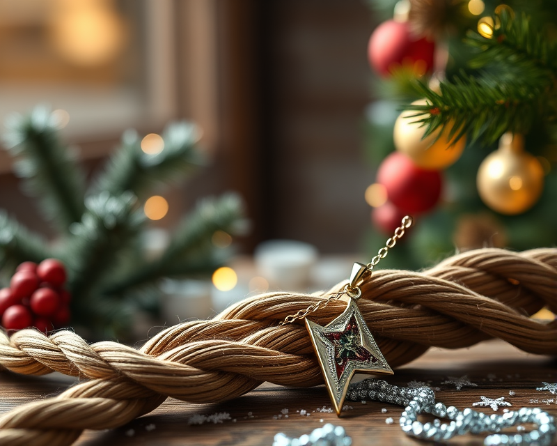 christmas tree, rope, necklace